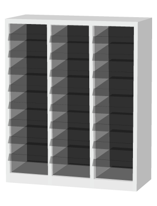 クリアトレー型書庫イラスト