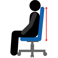 背もたれの高さ・ハイバックイメージ画像